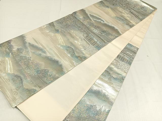平和屋着物◎六通柄袋帯 古都名園集 天竜寺庭園 プラチナ箔 正絹 逸品 AABM5243bw