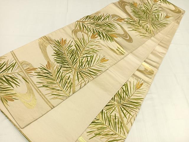 平和屋着物◎六通柄袋帯 唐織 浜松文 金銀糸 正絹 逸品 AABM5246bw
