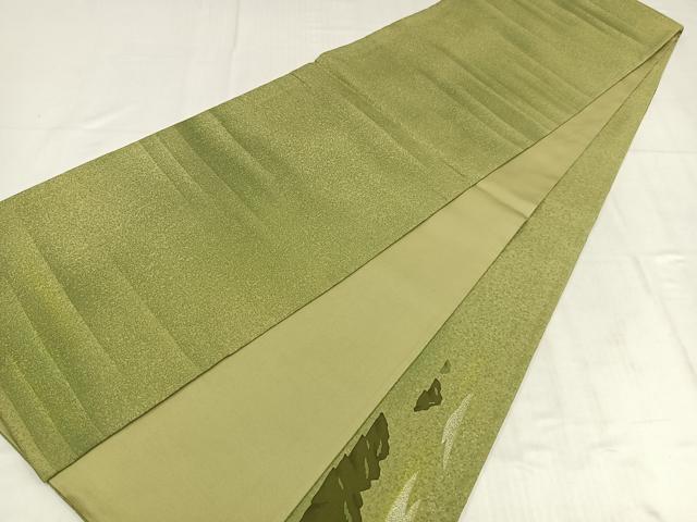 平和屋着物◎太鼓柄袋帯 紬地 重ね山文 正絹 逸品 AABM5256bw