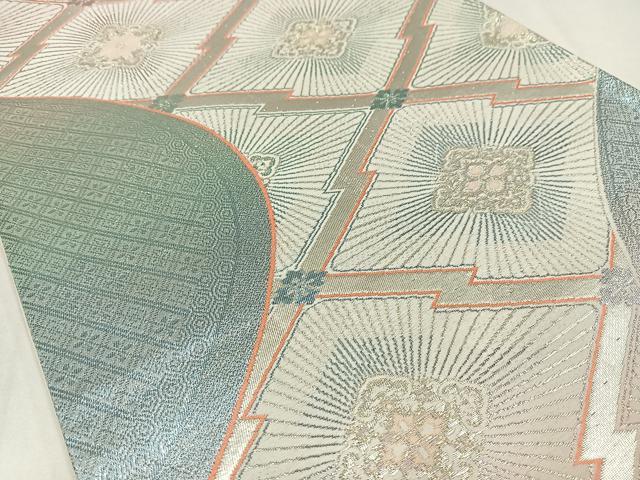 平和屋着物◎六通柄袋帯 唐織 松皮菱文 金銀糸 正絹 逸品 AABM5266bw