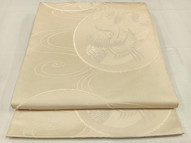 平和屋着物◎六通柄袋帯 唐織 流水鴛鴦花丸文 正絹 逸品 AABM5279bw