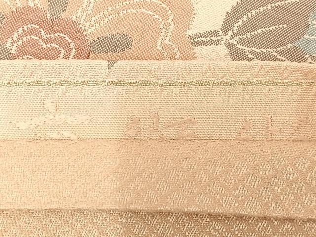 平和屋着物◎六通柄袋帯 京纐纈 更紗花文 正絹 逸品 AABM5335bw