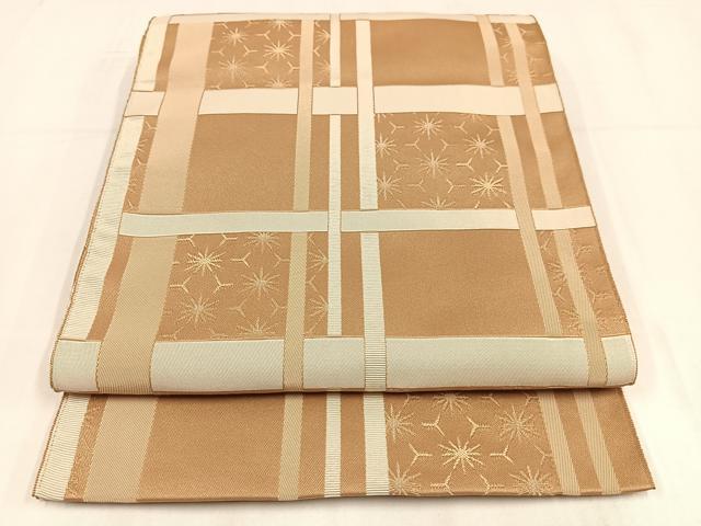 平和屋着物◎八寸名古屋帯 麻の葉格子 AABM5355bw