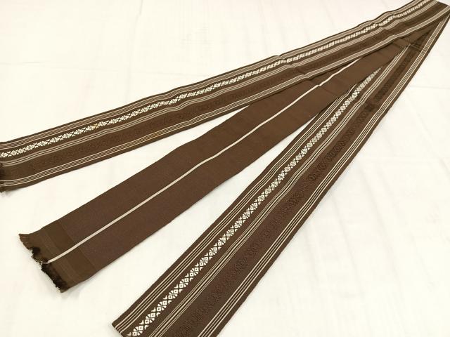 平和屋着物◎男性 本場筑前博多織 角帯 献上 正絹 逸品 AABM5411bw