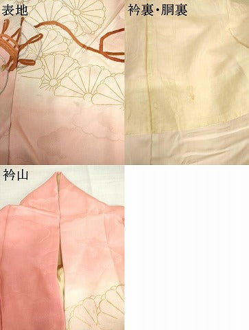 平和屋着物●豪華振袖 総刺繍 駒刺繍 鶴 花鼓文 暈し染め 金彩 金銀糸 正絹 逸品 AABM5442cs