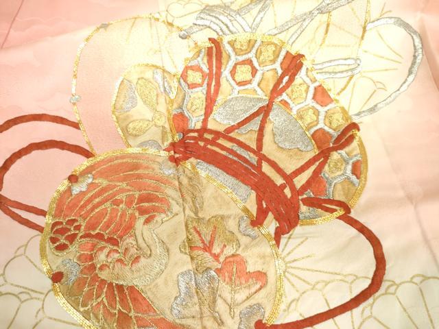 平和屋着物●豪華振袖 総刺繍 駒刺繍 鶴 花鼓文 暈し染め 金彩 金銀糸 正絹 逸品 AABM5442cs