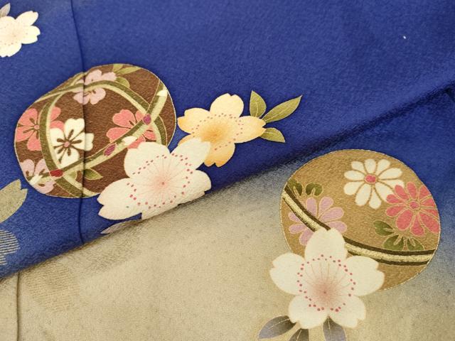 平和屋着物●豪華振袖 桜毬文 暈し染め 金彩 正絹 逸品 AABM5448cs