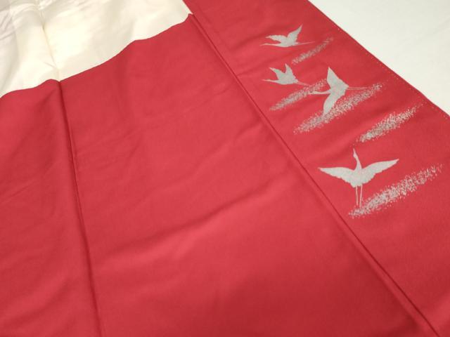 平和屋着物●フランソワーズ・モレシャン 振袖 飛鶴文 暈し染め 銀彩 正絹 逸品 AABM5450cs