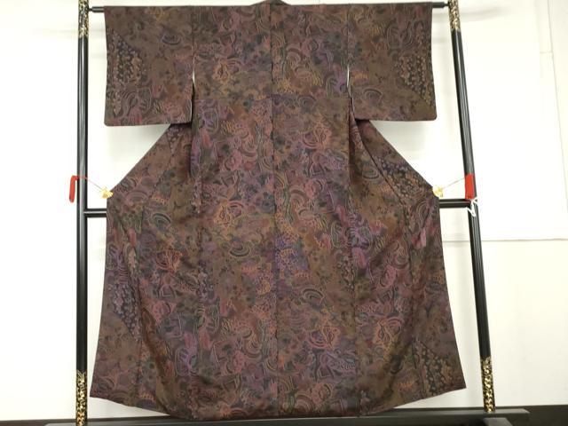 平和屋着物●前田仁仙 仁仙更紗 小紋 更紗花文 タツノオトシゴ やまと誂製 正絹 逸品 AABM5454cs
