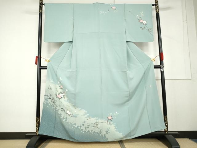 平和屋着物●訪問着 友禅 作家物 枝花文 正絹 逸品 AABM5455cs