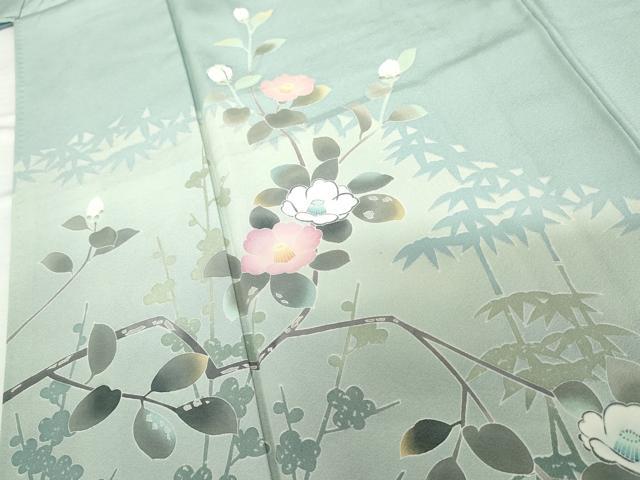 平和屋着物●訪問着 友禅 作家物 枝花文 正絹 逸品 AABM5455cs