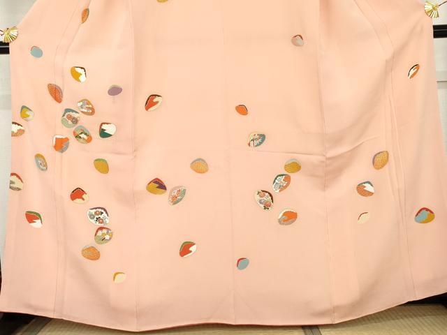 平和屋着物●銀座越後屋 訪問着 貝合わせ花文 金彩 正絹 逸品 AABM5460cs