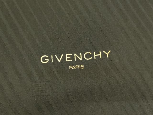 平和屋着物●希少 GIVENCHY ジバンシー 振袖 幾何学格子 黒地 金彩 正絹 逸品 AABM5461cs