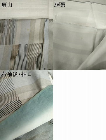 平和屋着物●上質な小紋 市松縞立涌 正絹 逸品 AABM5473cs