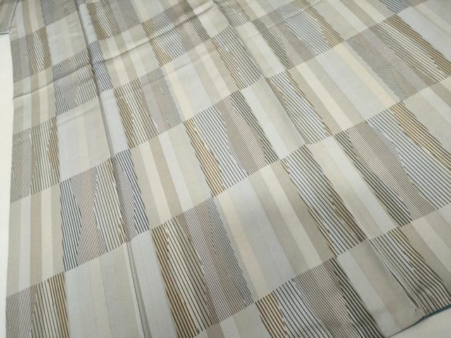 平和屋着物●上質な小紋 市松縞立涌 正絹 逸品 AABM5473cs