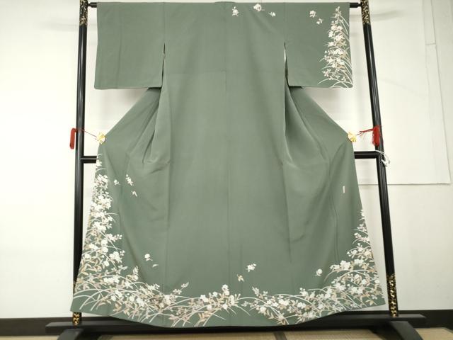 平和屋着物●訪問着 友禅 作家物 枝花文 正絹 逸品 AABM5479cs
