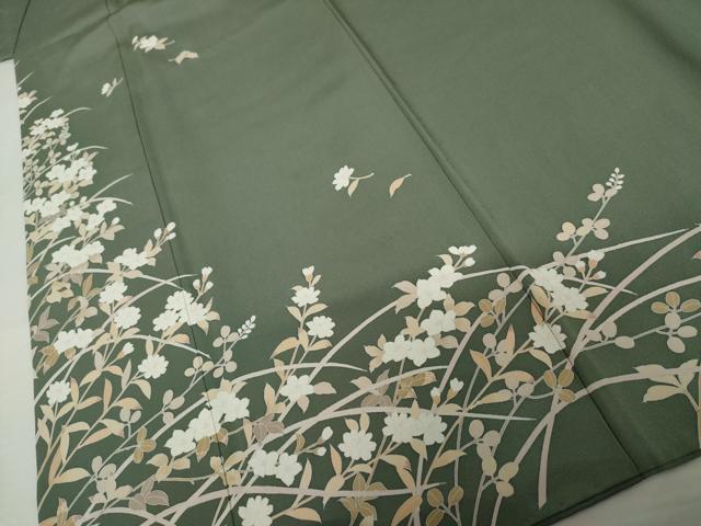 平和屋着物●訪問着 友禅 作家物 枝花文 正絹 逸品 AABM5479cs