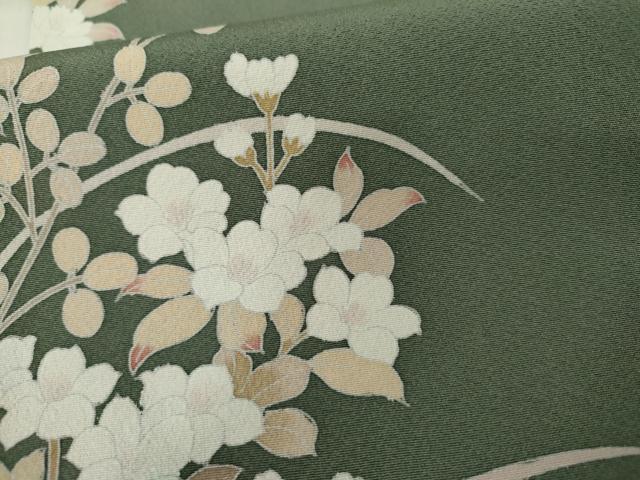 平和屋着物●訪問着 友禅 作家物 枝花文 正絹 逸品 AABM5479cs