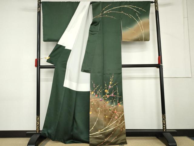 平和屋着物●訪問着 枝梅文 暈し染め 金彩 正絹 逸品 未使用 AABM5489cs