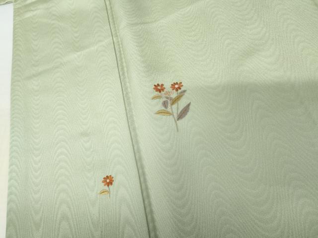 平和屋着物●訪問着 総刺繍 枝花文 暈し染め 金糸 正絹 逸品 AABM5490cs