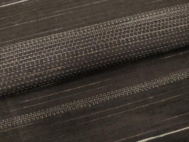 平和屋着物●上質な紬 100亀甲 変わり横段文 正絹 逸品 AABM5504cs