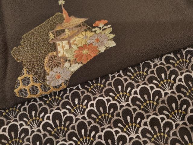 平和屋着物●訪問着 総刺繍 京風景文 金糸 やまと誂製 正絹 逸品 未使用 AABM5507cs