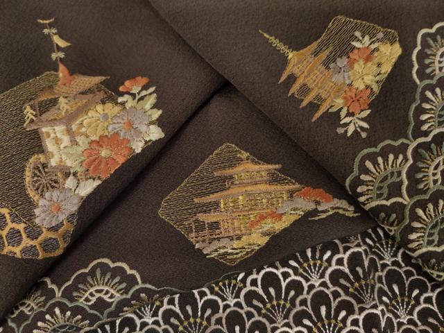 平和屋着物●訪問着 総刺繍 京風景文 金糸 やまと誂製 正絹 逸品 未使用 AABM5507cs