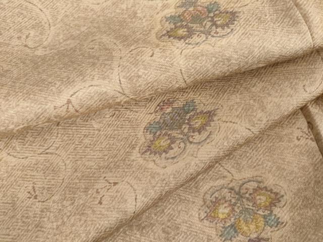 平和屋着物●上質な小紋 花唐草文 金彩 正絹 逸品 AABM5513cs