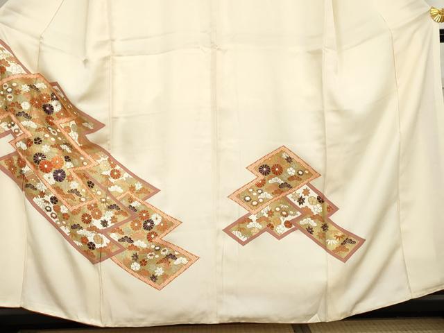平和屋着物●訪問着 駒刺繍 松竹梅文 金彩 正絹 逸品 AABM5523cs