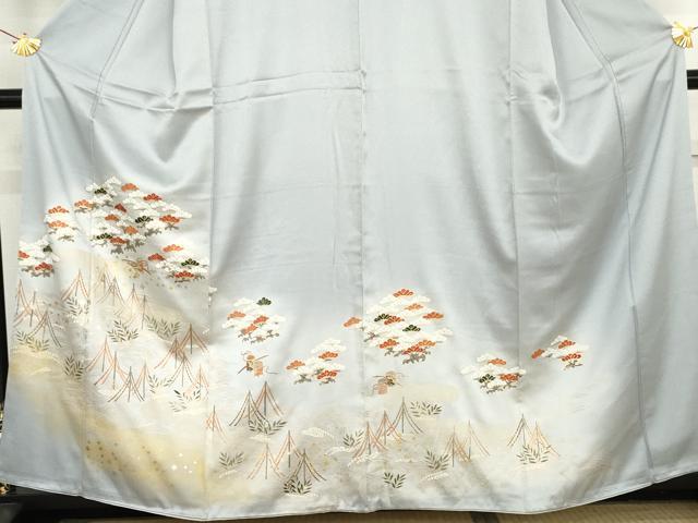 平和屋着物●訪問着 浜松風景文 暈し染め 金彩 正絹 逸品 AABM5524cs