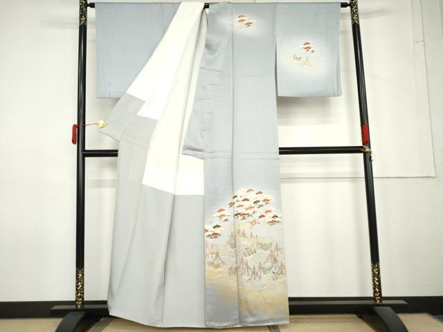 平和屋着物●訪問着 浜松風景文 暈し染め 金彩 正絹 逸品 AABM5524cs