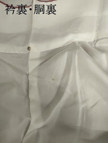 平和屋着物●上質な色無地 縞地紋 長春色 正絹 逸品 AABM5532cs