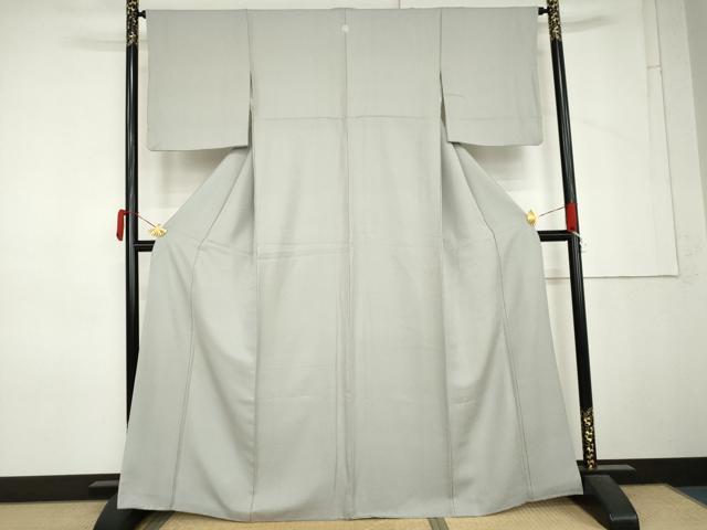 平和屋着物●上質な色無地 灰青色 正絹 逸品 AABM5534cs