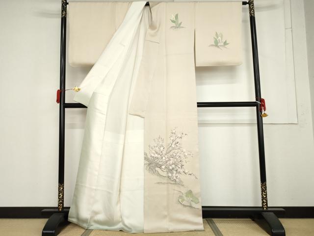 平和屋着物●訪問着 手描き カラー 枝花文 正絹 逸品 AABM5548cs