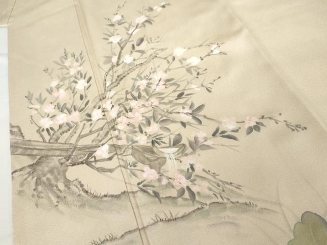 平和屋着物●訪問着 手描き カラー 枝花文 正絹 逸品 AABM5548cs