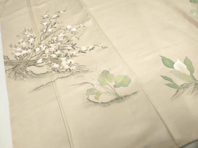 平和屋着物●訪問着 手描き カラー 枝花文 正絹 逸品 AABM5548cs