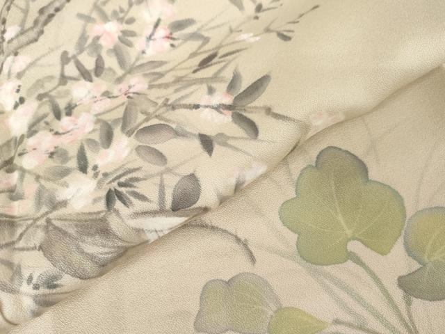 平和屋着物●訪問着 手描き カラー 枝花文 正絹 逸品 AABM5548cs