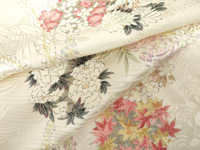 平和屋着物●上質な小紋 花丸文 金彩 正絹 逸品 AABM5551cs