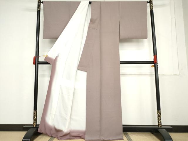 平和屋着物●江戸小紋 彫士:住田双光・染士:服部光擴 万筋 深紫色×薄葡萄色 正絹 逸品 AABM5552cs