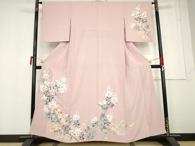平和屋着物●訪問着 友禅 作家物 枝花文 正絹 逸品 AABM5564cs