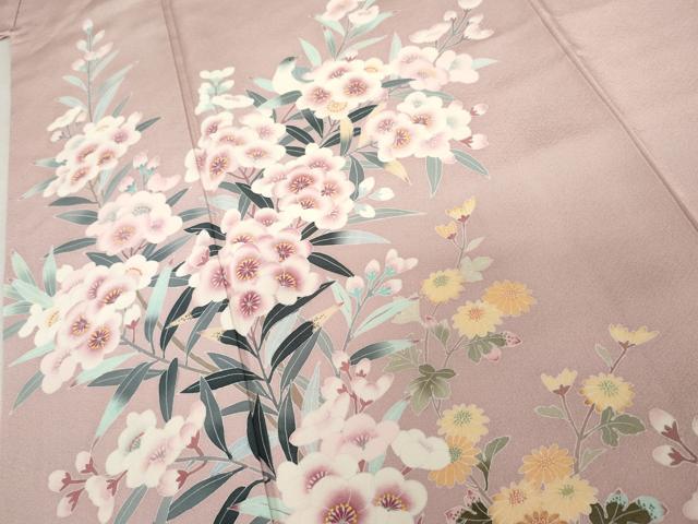 平和屋着物●訪問着 友禅 作家物 枝花文 正絹 逸品 AABM5564cs