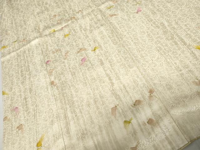 平和屋着物●上質な小紋 手描き 舞蝶文 正絹 逸品 AABM5569cs