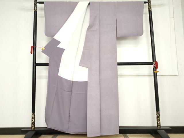 平和屋着物●六谷泰英 安田貞男 江戸小紋 角通し 浜ちりめん 反端付き 正絹 逸品 AABM5574cs