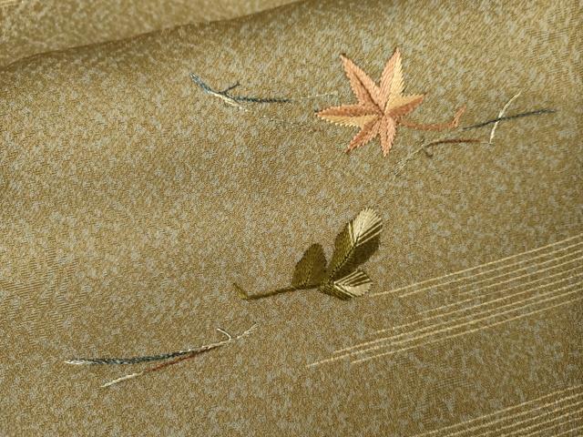 平和屋着物●訪問着 刺繍 吹き寄せ文 暈し染め 金糸 金彩 正絹 逸品 未使用 AABM5592cs