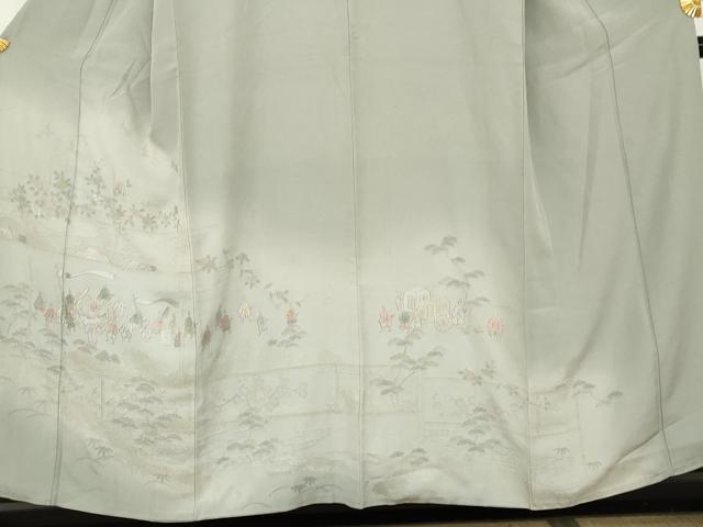 平和屋着物●中国三大刺繍 汕頭刺繍 スワトウ刺繍 総刺繍 訪問着 大名行列 暈し染め 金糸 正絹 逸品 AABM5597cs