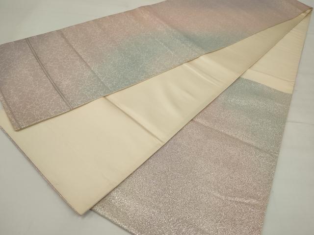 平和屋着物◎佐賀錦 六通柄袋帯 霞文 銀糸 正絹 逸品 AABM5621ou
