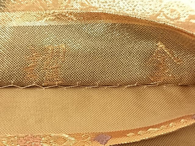 平和屋着物◎両面六通柄袋帯 孔雀唐花流水文 金銀糸 正絹 逸品 AABM5673dk