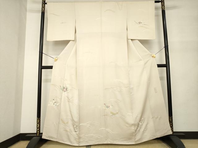 平和屋着物●訪問着 つれづれ 笹船花文 金彩 正絹 逸品 AABM5687ck