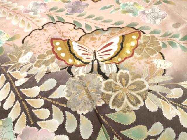 平和屋着物●豪華振袖 辻が花 雪輪花蝶文 金銀彩 正絹 逸品 AABM5689ck