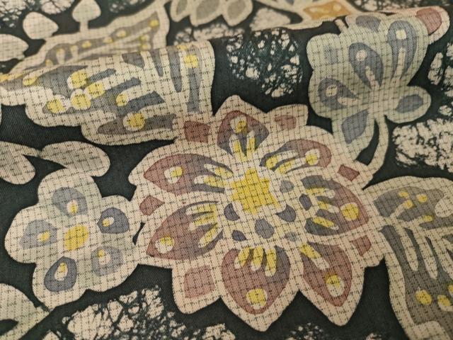 平和屋着物●本場縞大島紬 染大島 訪問着 更紗花文 正絹 逸品 AABM5697ck